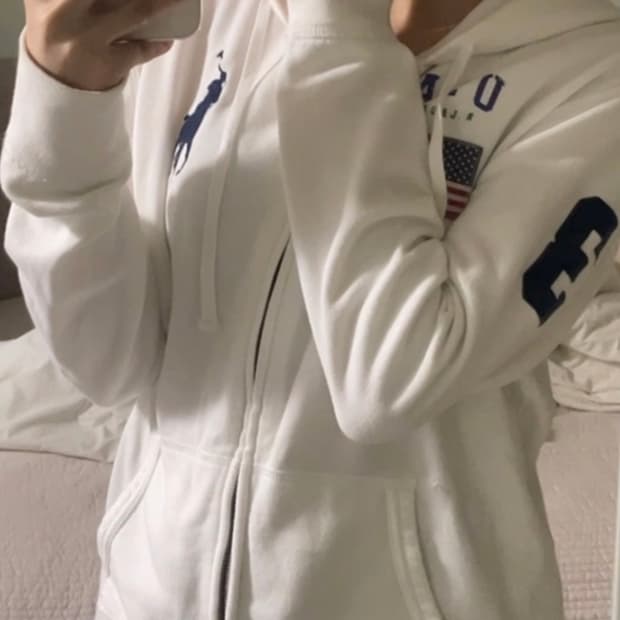 폴로 빅포니 성조기 후드집업 화이트 M(새상품급) 