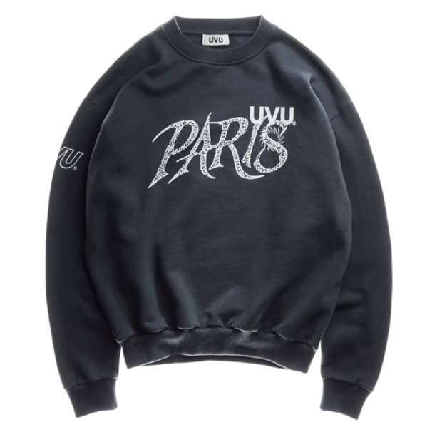 UVU 파리 크루넥 맨투맨 잉크블루