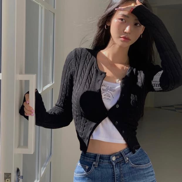 페일제이드 Twist Cadigan Black