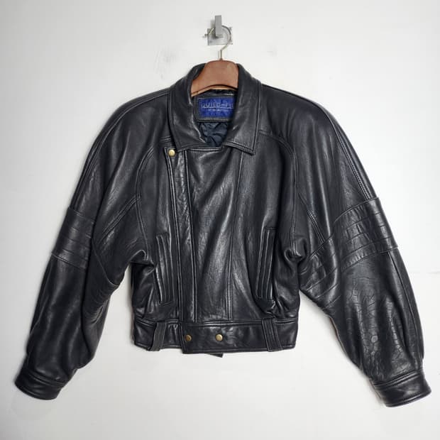 빈티지 양가죽 크롭 범버 자켓