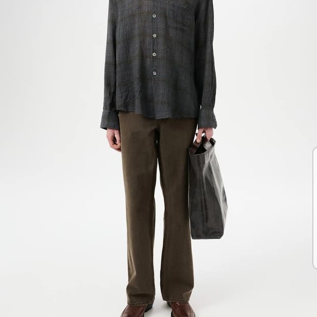 아워레가시 어보브 셔츠 바자 체크 사이즈52