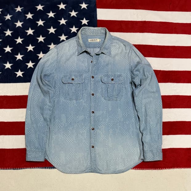 아비렉스 타입블루 패턴데님셔츠 Avirex Type blue shirt