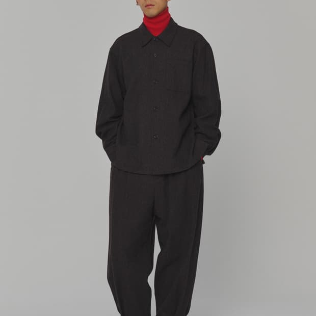 아모멘토 울 셔츠 자켓/팬츠M(다크브라운)