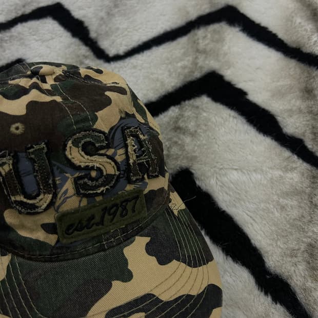 빈티지 USA 카모플라쥬 볼캡
