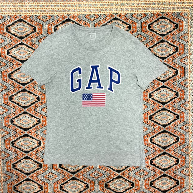 갭 스펠로고 USA 그레이 반팔 티셔츠 남성S