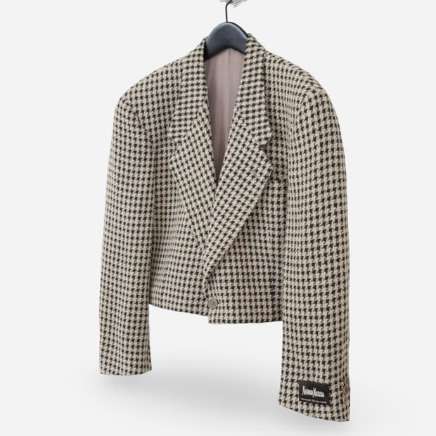 Armani Houndstooth Cropped Blazer