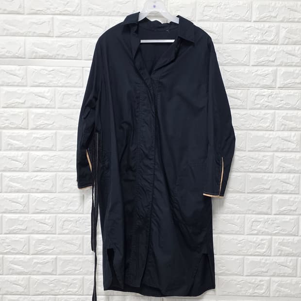 택포) 한섬 THE HANDSOME 블랙 롱 셔츠 원피스 L