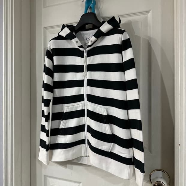 비즈빔 스트라이프 후드집업 