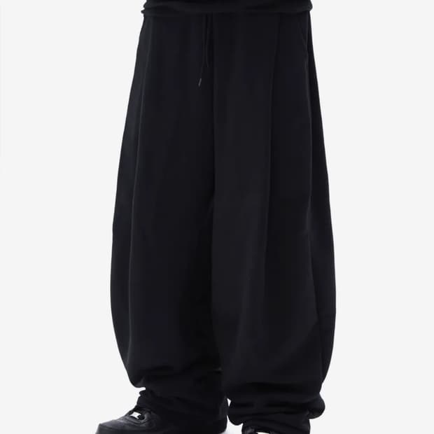 TWO TUCK LONG PANTS(블랙)XL