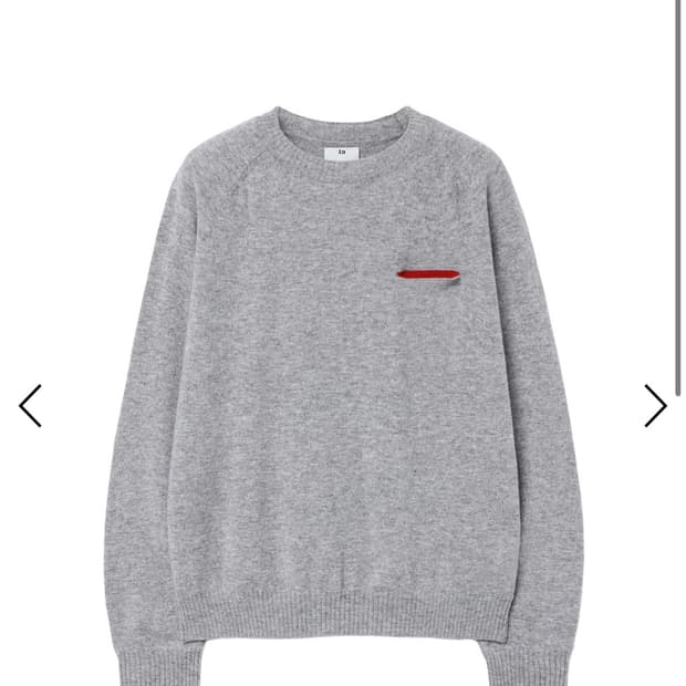 a.ta  HEARTCUT KNIT(GREY/RED)