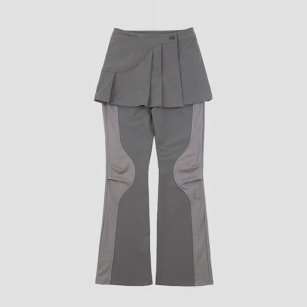 오호스 2-way Pleats Skirt Pants / Grey