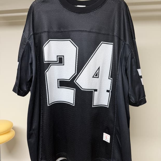 아웃스탠딩 풋볼 메쉬 티셔츠 블랙 L