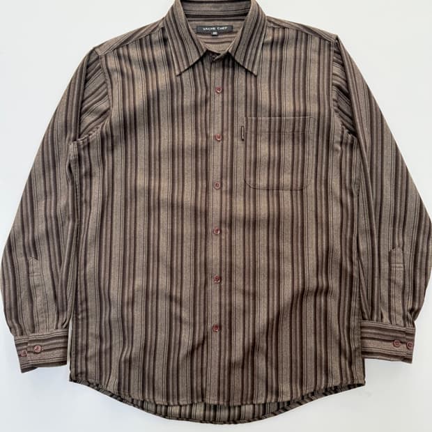 브라운 빈티지 체크셔츠