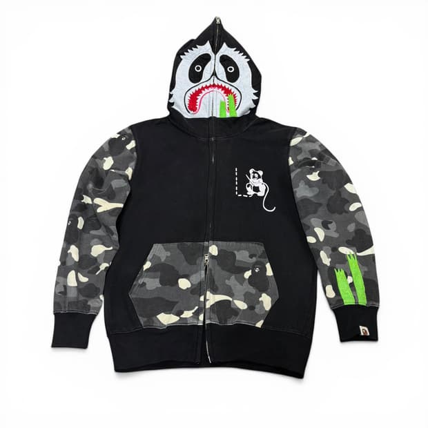 M 베이프 BAPE 흑계 판다 샤크 후드집업