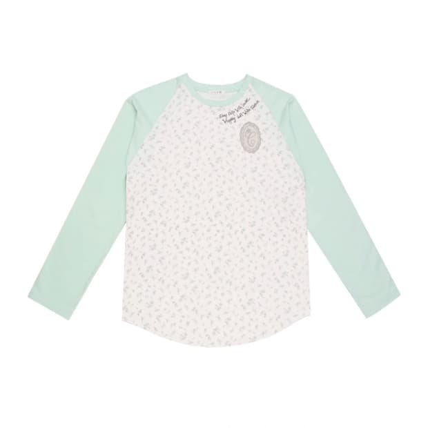 콜로신스 슬립 웰 티셔츠 민트 블루 플라워