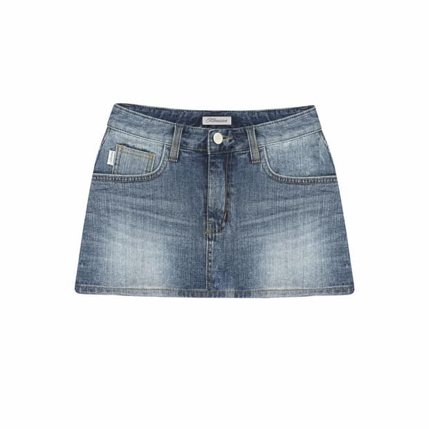 클리시어 Classic semi-low rise denim skirt
