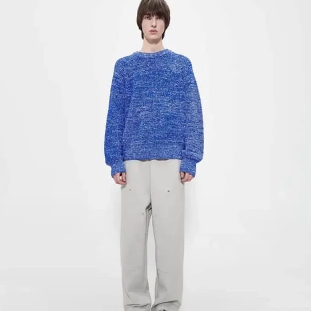 애프터프레이 브리즈 인타르시아 니트 블루 m