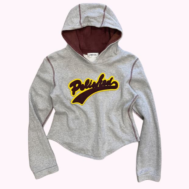 IMAGE boucle patch crop hood t-shirt