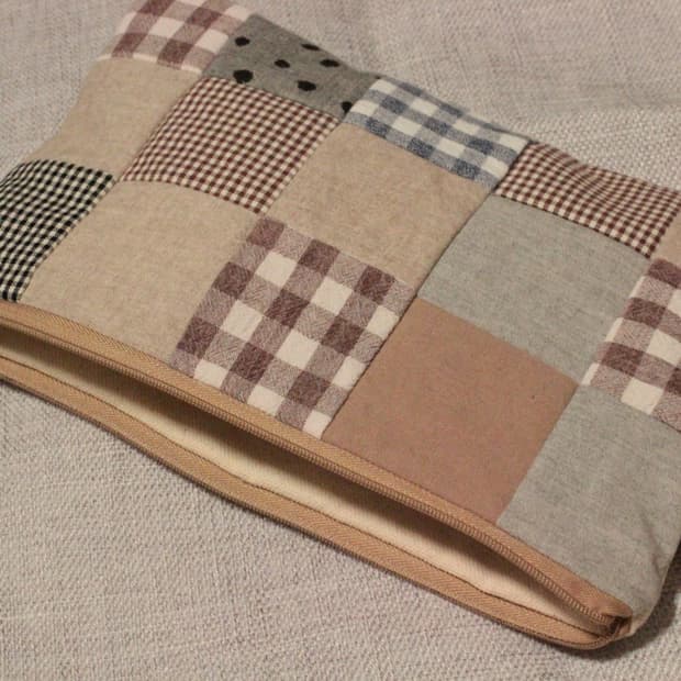 핸드메이드 패치워크 지퍼 파우치