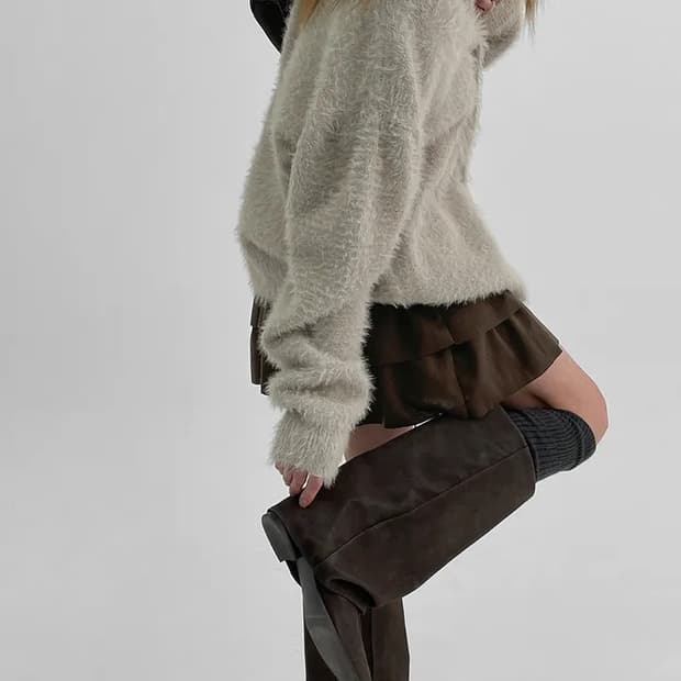 브라운 스웨이드 롱부츠 250