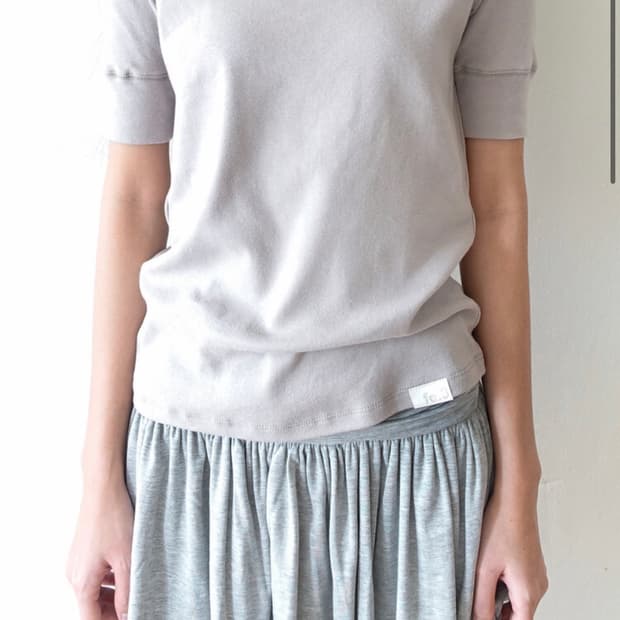 페어리 rib half top grey 