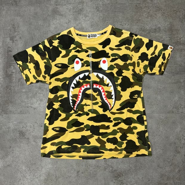 10s 베이프 BAPE 1st 카모 샤크 페이스 반팔 티셔츠