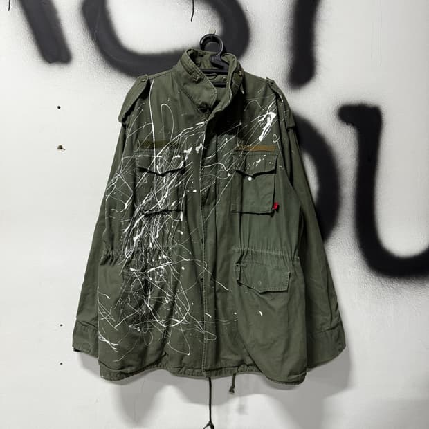 90s 오리지널 밀리터리 로스코 빅 사이즈 더티 프린팅 m65 필드 자켓