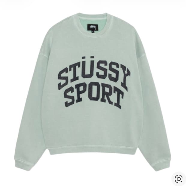 스투시 빅 크랙클 스포츠 크루 라이트 블루