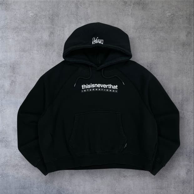 디스이즈네버댓 스펠아웃 로고 블랙 후드티