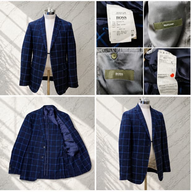 강추강추 보스 체크 린넨 자켓 / 보스 코리아 / 46 (95)