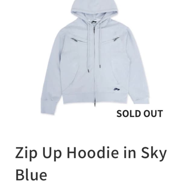 탄산마그네슘 Zip Up Hoodie in Sky Blue 2