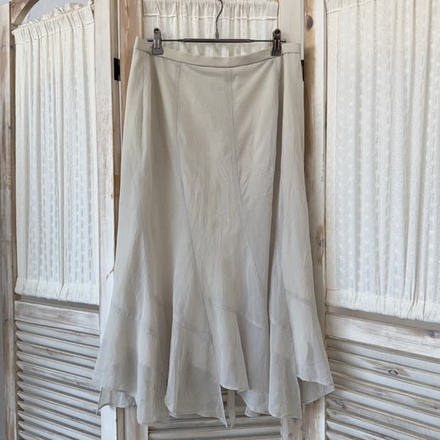 Fairy mute wrinkles unbalace skirt