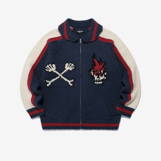 나이스고스트클럽 스컬 코위찬 스웨터 집업