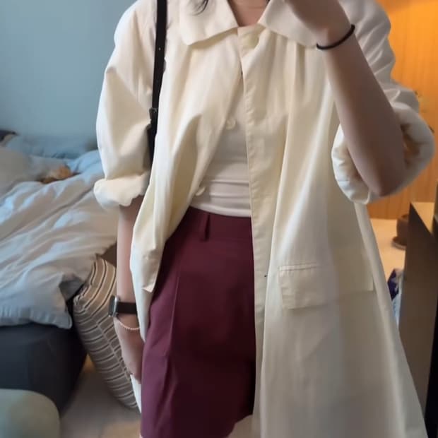 드멜리 Rain Trench Coat (아이보리)