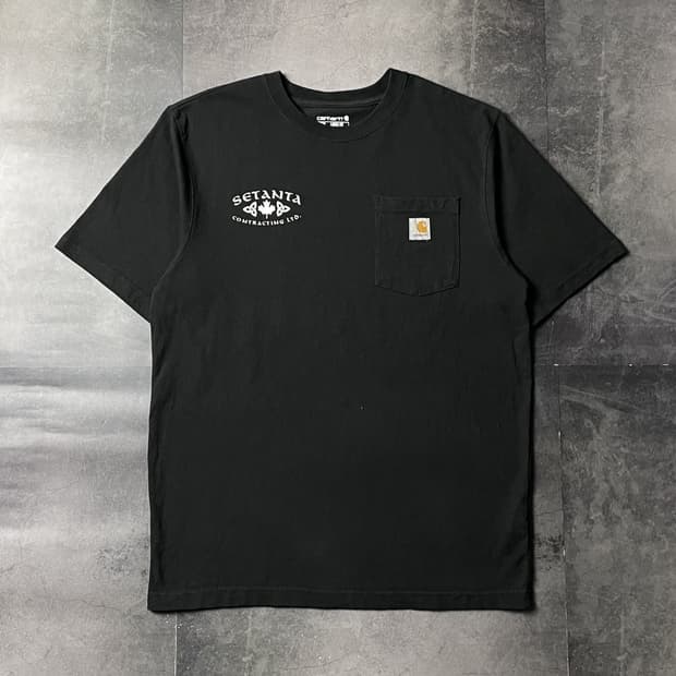 CARHARTT 칼하트K87 블랙 그래픽 포켓 반팔티셔츠 A01100