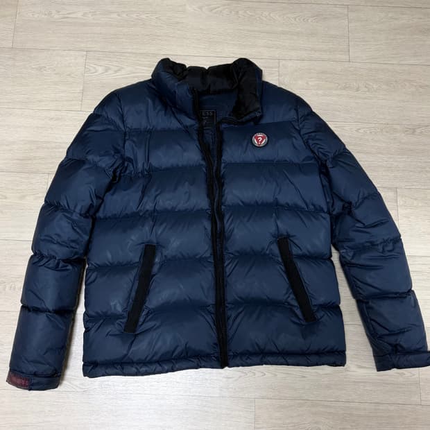 GUESS 게스 네이비 덕다운 숏패딩 S