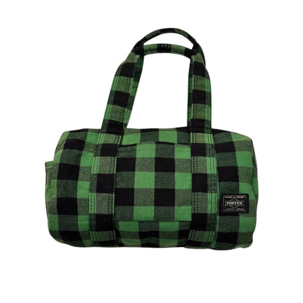 포터 헤드포터 체크 보스턴백 그린/블랙