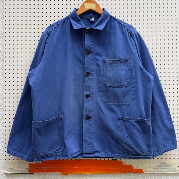 OLD VINTAGE WASHED BLUE HBT 헤링본트윌워크자켓