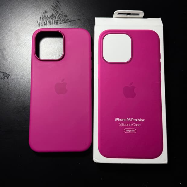 아이폰 16 Pro Max 정품 실리콘 케이스 후크시아