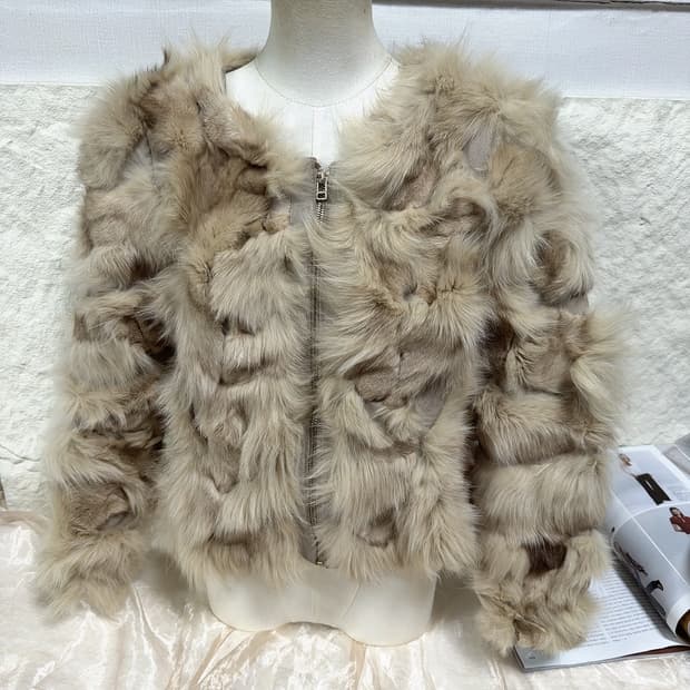 빈티지 ONLY 여우털 되지가죽자켓