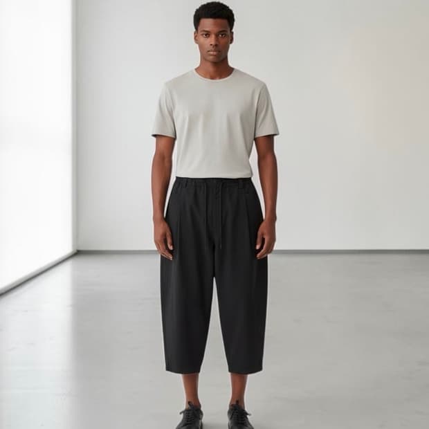 32/ 시스템옴므 23-24SS 7부 와이드 팬츠 (새상품)
