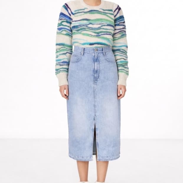 이자벨마랑 에뚜왈 데님 미디 스커트 44사이즈