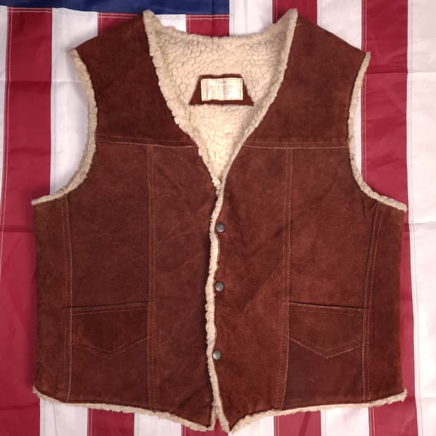 80's 빈티지 멕시코 제조 리얼레더 무스탕 베스트