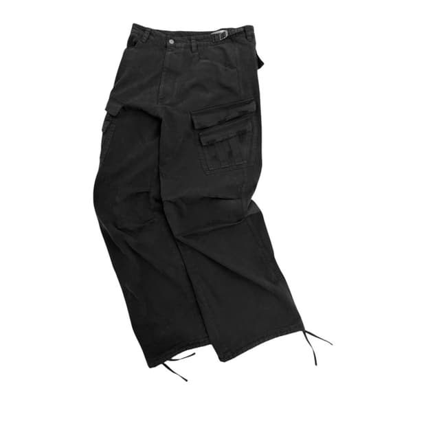 3size 새상품급 논노드 더블 포켓 카고 팬츠 블랙