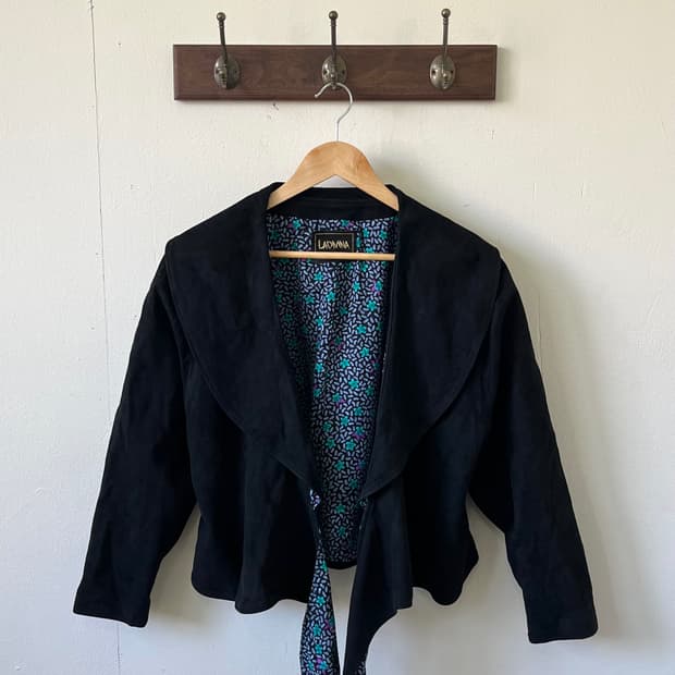 LADIVINA 블랙 스웨이드 자켓