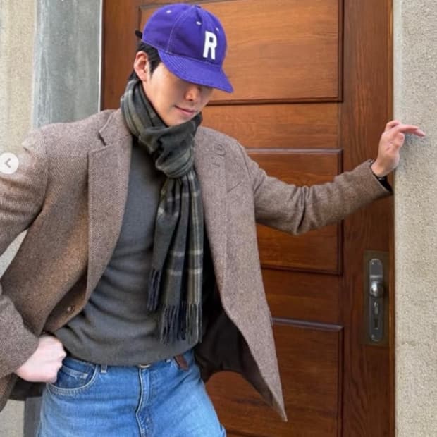 폴로 아플리케 퍼플R 김우빈 모자