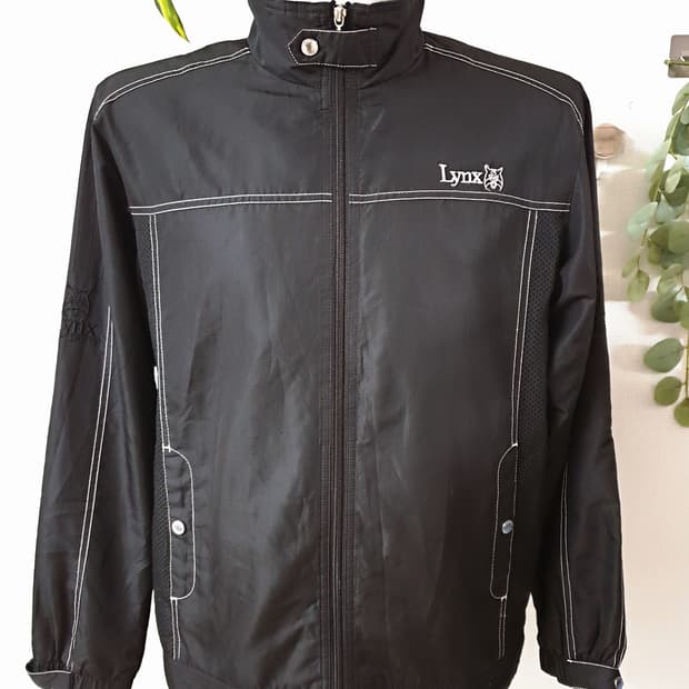 Lynx 남성골프 바람막이 100 자수로고 점퍼 블랙 