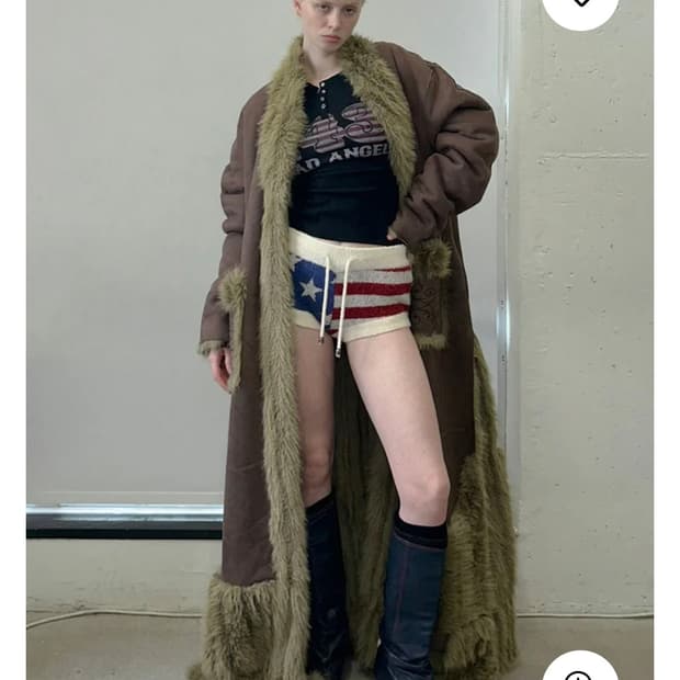 Sculptor Reversible Faux Mouton fur Coat