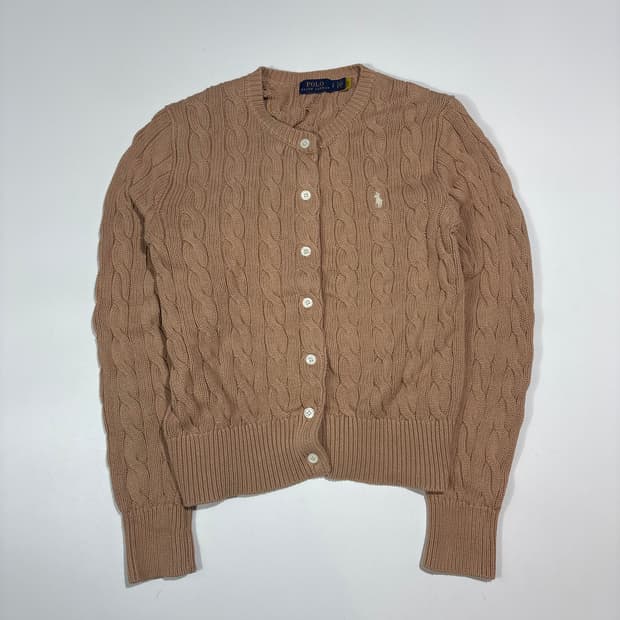폴로랄프로렌 베이지 케이블 니트 가디건
