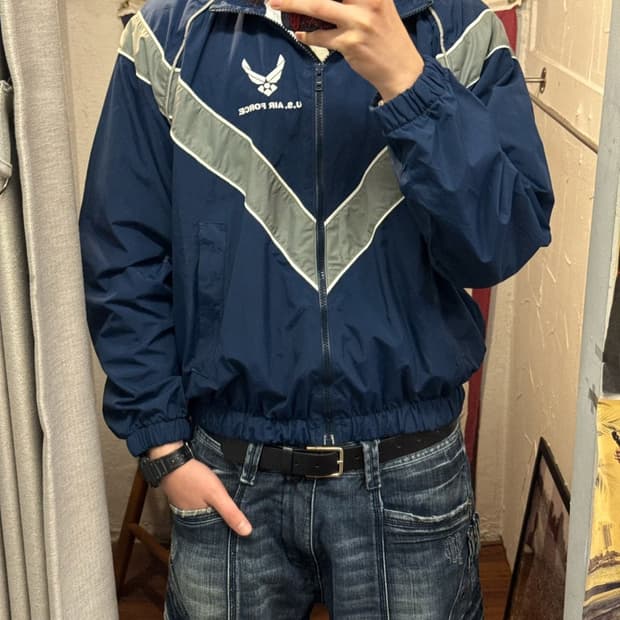 04s USAF 미공군 에어포스 바람막이 리플렉티브 포인트 네이비